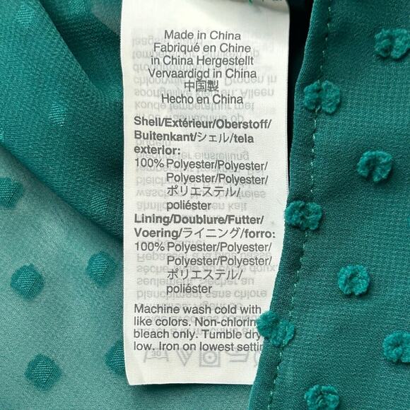 J.Crew green short sleeve blouse with inner removable tank ruffle collar size S - Picture 9 of 14